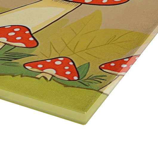 Aangepaste Schattigee paddenstoel glas snijplank (Hoek)