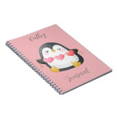 Aangepaste Schattigee Penguin Journal Modern Notit Notitieboek (Rechterzijde)