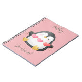 Aangepaste Schattigee Penguin Journal Modern Notit Notitieboek (Linkerzijde)