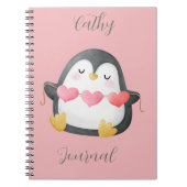 Aangepaste Schattigee Penguin Journal Modern Notit Notitieboek (Voorkant)