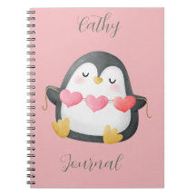 Aangepaste Schattigee Penguin Journal Modern Notit
