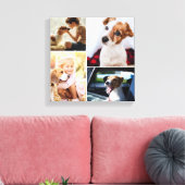 Aangepaste Schattigee Pet Dog Cat Familie Fotocoll Canvas Afdruk (Insitu (Woonkamer))