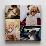 Aangepaste Schattigee Pet Dog Cat Familie Fotocoll Canvas Afdruk<br><div class="desc">Maak je eigen keepsake canvas print met deze schattige huisdier of familie foto collage muur kunst. Pas aan met 4 favoriete afbeeldingen van uw dierbaren of ze nu hond,  kat of de menselijke soort zijn :)</div>