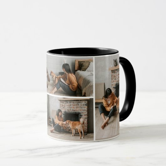 Aangepaste Schattigee Pet Dog Foto's Collage Coffe Mok (Voorkant rechts)