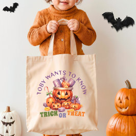 Aangepaste Schattigee Pompoen Fun Spooky Halloween Tote Bag
