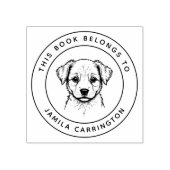 Aangepaste Schattigee puppy Dit boek behoort tot d Rubberstempel (Afrduk)