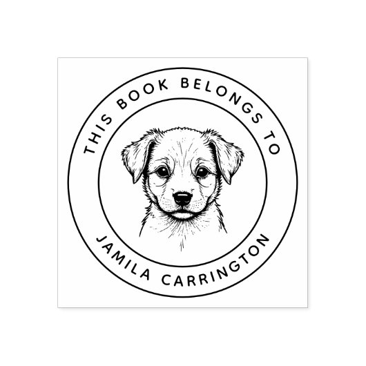 Aangepaste Schattigee puppy Dit boek behoort tot d Rubberstempel (Afrduk)
