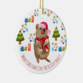 Aangepaste Schattigee Quokka Aussie Kerst Keramisch Ornament (Rechts)