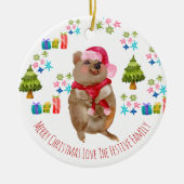 Aangepaste Schattigee Quokka Aussie Kerst Keramisch Ornament (Voorkant)