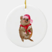 Aangepaste Schattigee Quokka Aussie Kerst Keramisch Ornament (Achterkant)