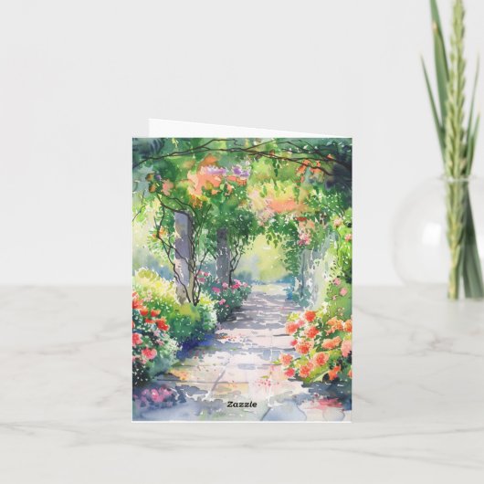 Aangepaste Schattigee Ragdoll Cat Summer Garden Ve Kaart (Achterkant)