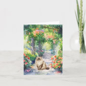 Aangepaste Schattigee Ragdoll Cat Summer Garden Ve Kaart (Voorkant)