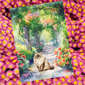 Aangepaste Schattigee Ragdoll Cat Summer Garden Ve Kaart