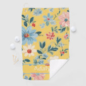 Aangepaste Schattigee Retro Flower Gifts voor Dame Golfhanddoek (Insitu)