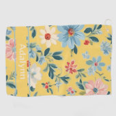 Aangepaste Schattigee Retro Flower Gifts voor Dame Golfhanddoek (Horizontaal)