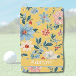 Aangepaste Schattigee Retro Flower Gifts voor Dame Golfhanddoek