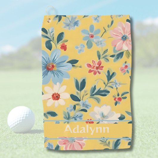 Aangepaste Schattigee Retro Flower Gifts voor Dame Golfhanddoek