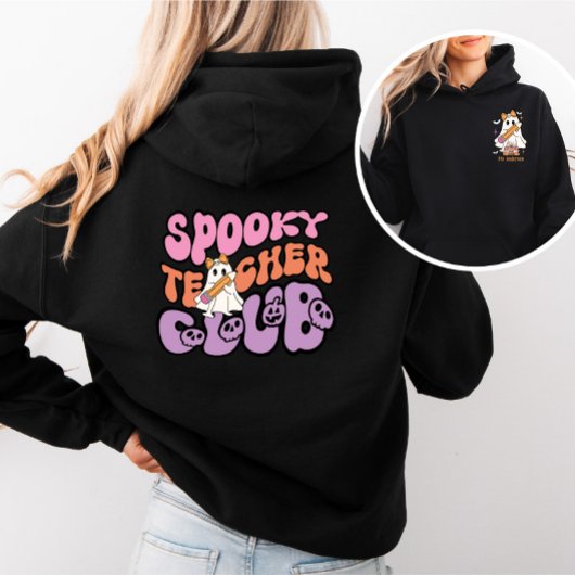 Aangepaste Schattigee Retro Spooky Ghost Teacher C Hoodie