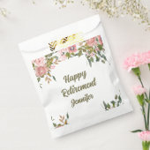 Aangepaste Schattigee Roze Bloemen Greenery Happy  Bedankzakje (Gezegeld)