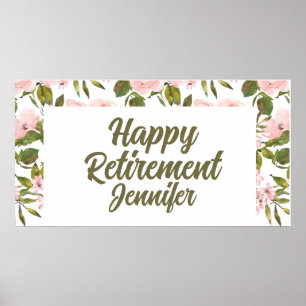 Aangepaste Schattigee Roze Bloemen Greenery Happy  Poster