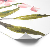 Aangepaste Schattigee Roze Bloemen Greenery Happy  Poster (Hoek)