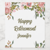 Aangepaste Schattigee Roze Bloemen Greenery Happy  Wijn Etiket (Enkel label)