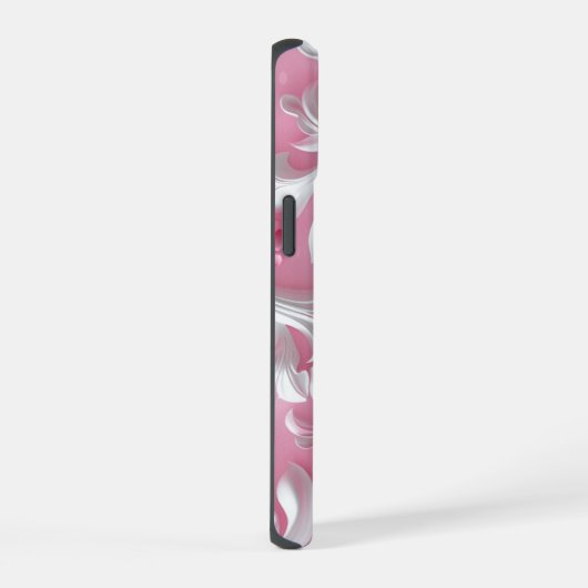 Aangepaste Schattigee Roze Bloemen iPhone Hoesje| iPhone 15 Case (Rechterkant)