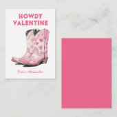 Aangepaste Schattigee Roze Cowboy Boot Howdy Valen Notitiekaartje (Voorkant / Achterkant)