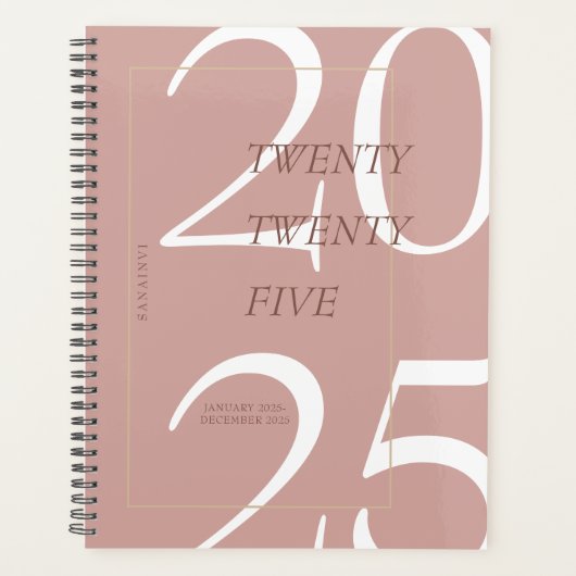 Aangepaste Schattigee Roze Minimal 2025 Kalender P Planner (Voorkant)