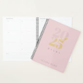 Aangepaste Schattigee Roze Minimal 2025 Kalender P Planner (Display)