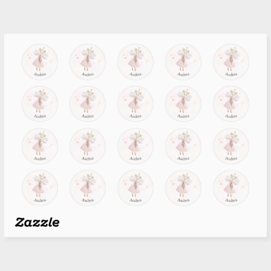 Aangepaste Schattigee roze muis Sticker (Vel)