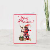 Aangepaste Schattigee Samoyed Dog Met Kleine Meisj Kaart (Voorkant)