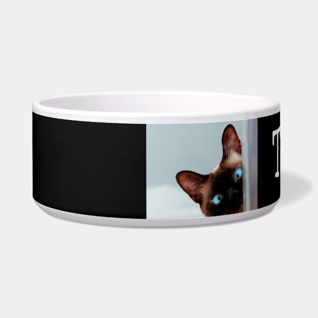 Aangepaste Schattigee Siamese Cat Pet Bowl Voerbakje (Links)