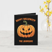 Aangepaste Schattigee & Spooky Pompoen Happy Hallo Kaart (Gele Bloem)