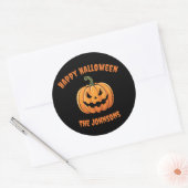 Aangepaste Schattigee Spooky Pumpkin Happy Hallowe Ronde Sticker (Envelop)