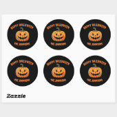 Aangepaste Schattigee Spooky Pumpkin Happy Hallowe Ronde Sticker (Vel)