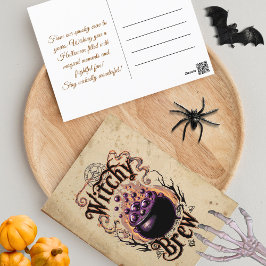 Aangepaste  Schattigee Spooky Script Halloween Wit Briefkaart
