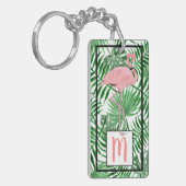 Aangepaste Schattigee Tropische Roze Flamingo Wate Sleutelhanger (Voorkant Links)