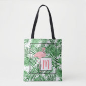 Aangepaste Schattigee Tropische Roze Flamingo Wate Tote Bag (Voorkant)