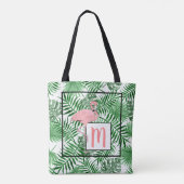 Aangepaste Schattigee Tropische Roze Flamingo Wate Tote Bag (Achterkant)