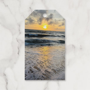 Aangepaste Schattigee Twee Foto Dubbelzijdig Geper Cadeaulabels