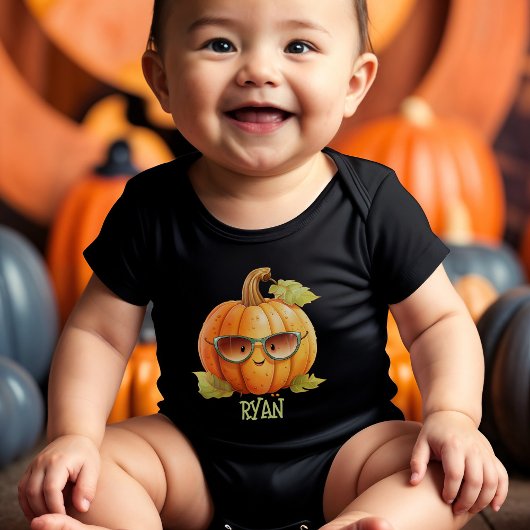 Aangepaste Schattigee Waterverf Pompoen Patch 1st  Romper