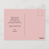 Aangepaste Schattigee Waterverf Teddy Bear Valenti Briefkaart (Achterkant)