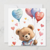 Aangepaste Schattigee Waterverf Teddy Bear Valenti Feestdagenkaart (Voorkant)