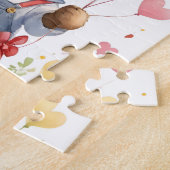 Aangepaste Schattigee Waterverf Teddy Bear Valenti Legpuzzel (Zijkant)