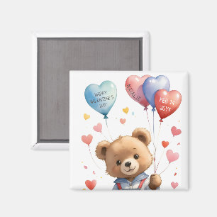 Aangepaste Schattigee Waterverf Teddy Bear Valenti Magneet