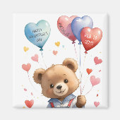 Aangepaste Schattigee Waterverf Teddy Bear Valenti Magneet (Voorkant)