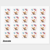 Aangepaste Schattigee Waterverf Teddy Bear Valenti Vierkante Sticker (Vel)