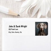 Aangepaste Schattigee Weimaraner Dog Adreslabel Etiket (Insitu)