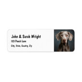 Aangepaste Schattigee Weimaraner Dog Adreslabel Etiket (Voorkant)